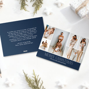 NAVY Christmas Elegant 6 Collage Foto Feiertagskarte
