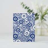 Navy Circles and Dots Postkarte (Stehend Vorderseite)