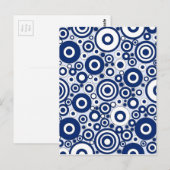 Navy Circles and Dots Postkarte (Vorne/Hinten)