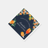 Navy Citrus Liebe im ersten Spritz-Brautparty Serviette (Ecke)