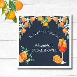 Navy Citrus Liebe im ersten Spritz-Brautparty Serviette