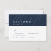 Navy Classic Elegance Calligraphy Wedding RSVP (Vorderseite)