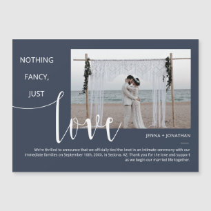 Navy Classic Modern Minimal Script Foto Magnet