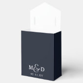Navy Classic Modern Monogram Wedding Geschenkschachtel (Geöffnet)