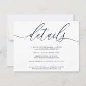 Navy Clean Details Einfache Hochzeit RSVP Karte (Vorderseite)