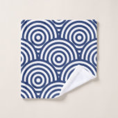 Navy Concentric Circle Pattern Badhandtuch Set (Waschlappen)