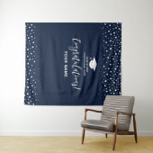 Navy Confetti Congratulation Abschluss Tapestry Wandteppich (Beispiel (Horizontal))