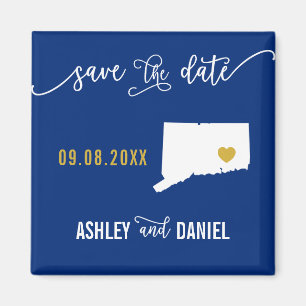 Navy Connecticut Hochzeit Sichern Sie die Datumska Magnet
