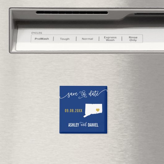 Navy Connecticut Wedding Speichern Sie die Datumsk Magnet (In Situ (Geschirrspüler))