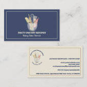 Navy Cooking Wooden Rustikale Bäckerei Visitenkarte (Vorne/Hinten)