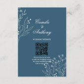 Navy Corner Floral Boho Wedding Begleitkarte (Vorderseite)