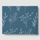 Navy Corner Floral Boho Wedding Gästebuch (Rückseite)