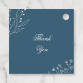 Navy Corner Floral Boho Wedding Geschenkanhänger (Rückseite)