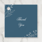 Navy Corner Floral Boho Wedding Geschenkanhänger (Vorderseite)