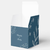 Navy Corner Floral Boho Wedding Geschenkschachtel (Geöffnet)
