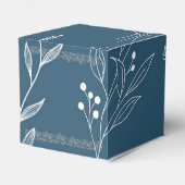 Navy Corner Floral Boho Wedding Geschenkschachtel (Rückseite)