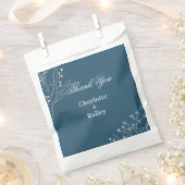 Navy Corner Floral Boho Wedding Geschenktütchen (Ausgeschnitten)
