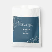 Navy Corner Floral Boho Wedding Geschenktütchen (Vorderseite)