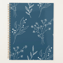 Navy Corner Floral Boho Wedding Planer