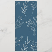 Navy Corner Floral Boho Wedding Programm (Rückseite)