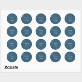 Navy Corner Floral Boho Wedding Runder Aufkleber (Blatt)