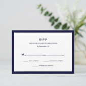 Navy Couture | Eleganter UAWG RSVP Karte (Stehend Vorderseite)