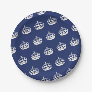 Navy Crown Geburtstagsparty Papierplatten - Keep C Pappteller