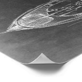 Navy Cruiser Blueprint Poster (Ecke)