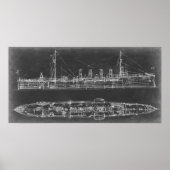 Navy Cruiser Blueprint Poster (Vorne)