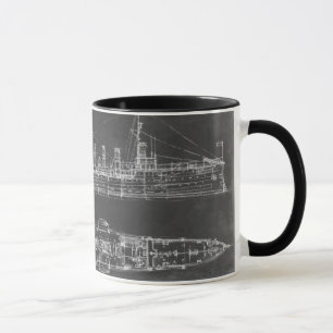 Navy Cruiser Blueprint Tasse