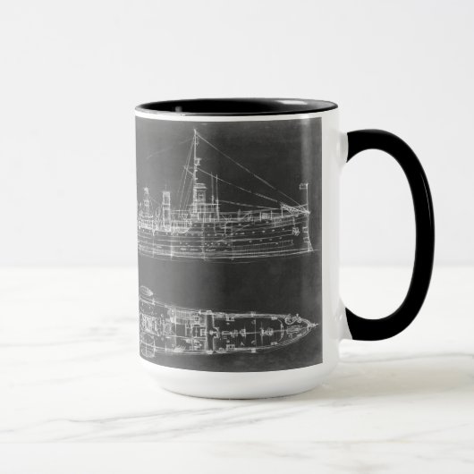 Navy Cruiser Blueprint Tasse (Rechts)