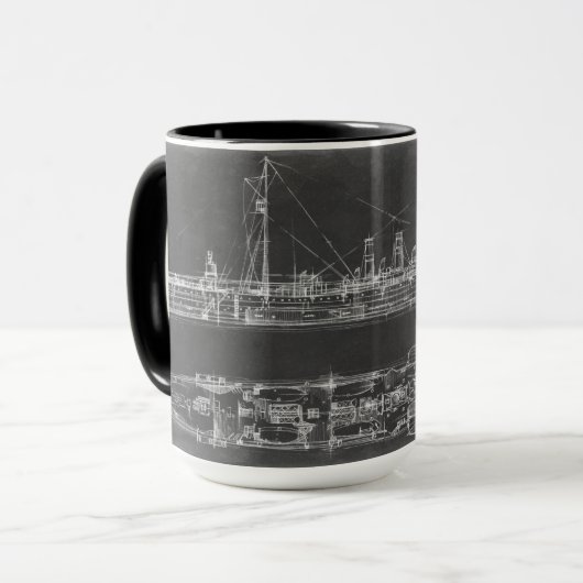 Navy Cruiser Blueprint Tasse (Vorderseite Links)