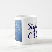 Navy Custom Art Nouveau Cat Lady Kaffeetasse (Mittel)