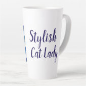 Navy Custom Art Nouveau Cat Lady Milchtasse (Rechte Ecke)