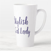 Navy Custom Art Nouveau Cat Lady Milchtasse (Rechts)