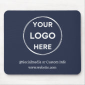Navy Custom Logo Modernes Minimalistisches Busines Mousepad (Vorne)
