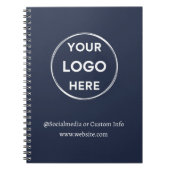 Navy Custom Logo Modernes Minimalistisches Busines Notizblock (Vorderseite)