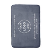 Navy Custom Logo Text Modern Minimalistisch Busine Badematte (Vorderseite Vertikal)