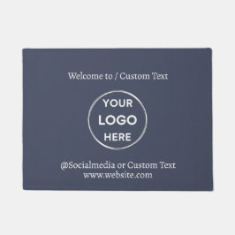 Navy Custom Logo Text Modern Minimalistisch Busine Fußmatte