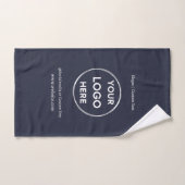 Navy Custom Logo Text Modern Minimalistisch Busine Handtuch (Handtuch)