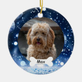 Navy Custom Pet Puppy Dog Foto Keramik Ornament (Vorne)