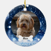 Navy Custom Pet Puppy Dog Foto Keramik Ornament (Hinten)