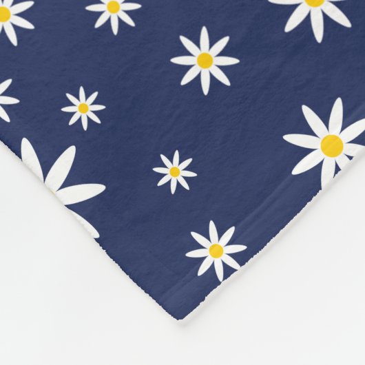Navy Daisy Fleece Blanket (Ecke)