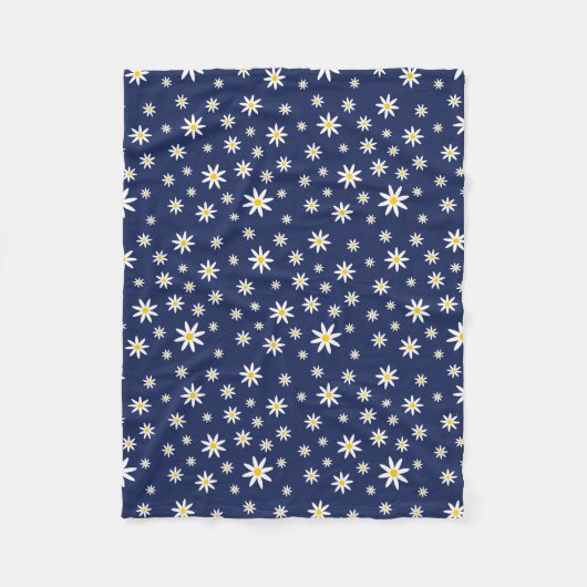 Navy Daisy Fleece Blanket (Vorderseite)