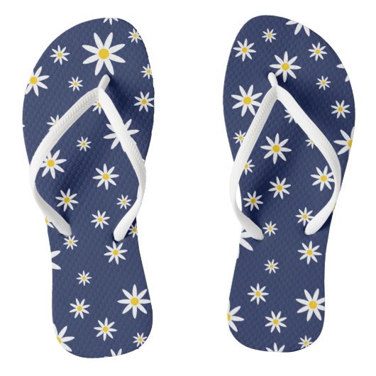 Navy Daisy Flip Flops Badesandalen (Fußbett)