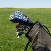 Navy Daisy Floral Bohemisch Botanisches Muster Golf Headcover (In SItu)