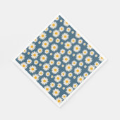 Navy Daisy Floral Bohemisch Botanisches Muster Serviette (Ecke)