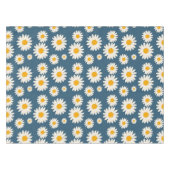 Navy Daisy Floral Bohemisch Botanisches Muster Tischdecke (Vorderseite (Horizontal))