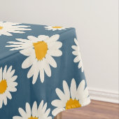 Navy Daisy Floral Bohemisch Botanisches Muster Tischdecke (Beispiel)