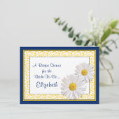 Navy Daisy Rezept Thema Bridal Dusche Einladung (Stehend Vorderseite)